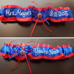 You're Next + Name & Date sports team garter basketball baseball football soccer
